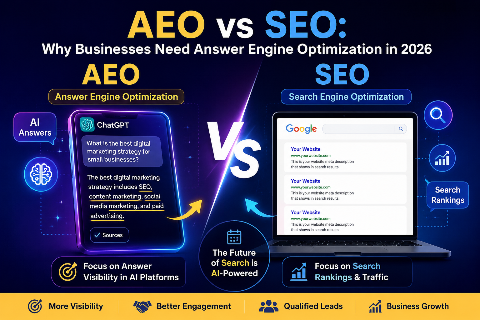 You are currently viewing AEO vs SEO: Why Businesses Need Answer Engine Optimization in 2026