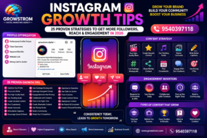 Instagram growth tips infographic design