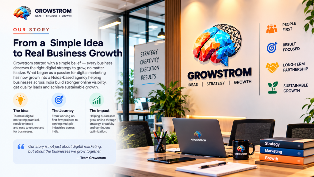 Growstrom digital marketing agency in Noida – our story, strategy and business growth journey